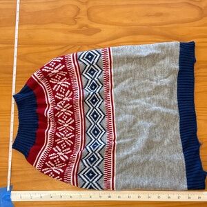 Cozy Red and Gray Dog Sweater